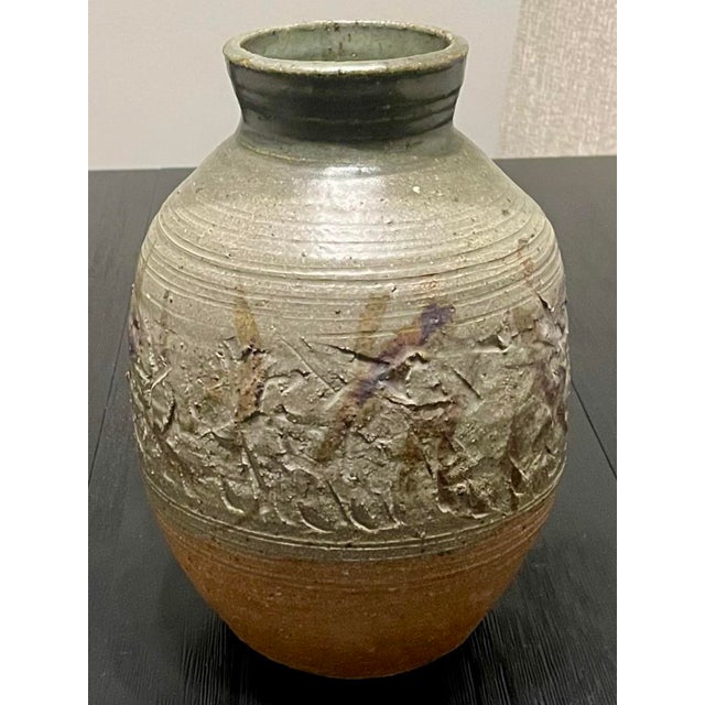 Mid Century Modern Stoneware Pottery Vase, California For Sale - Image 4 of 10