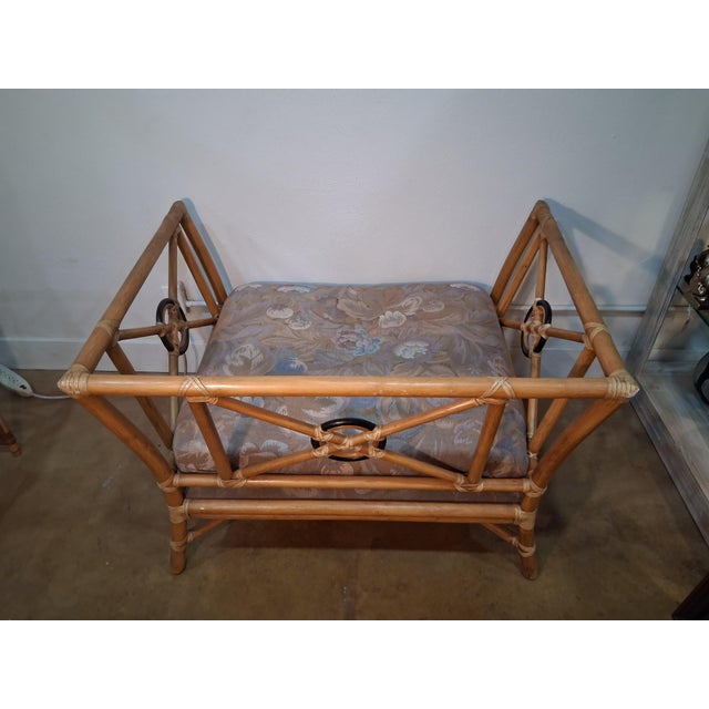 1970s Mid Century Vintage XL Rattan Lounge Chair For Sale - Image 5 of 9