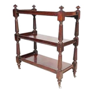 19th-Century English Regency Mahogany Three-Tier Butler’s Trolley Étagère For Sale