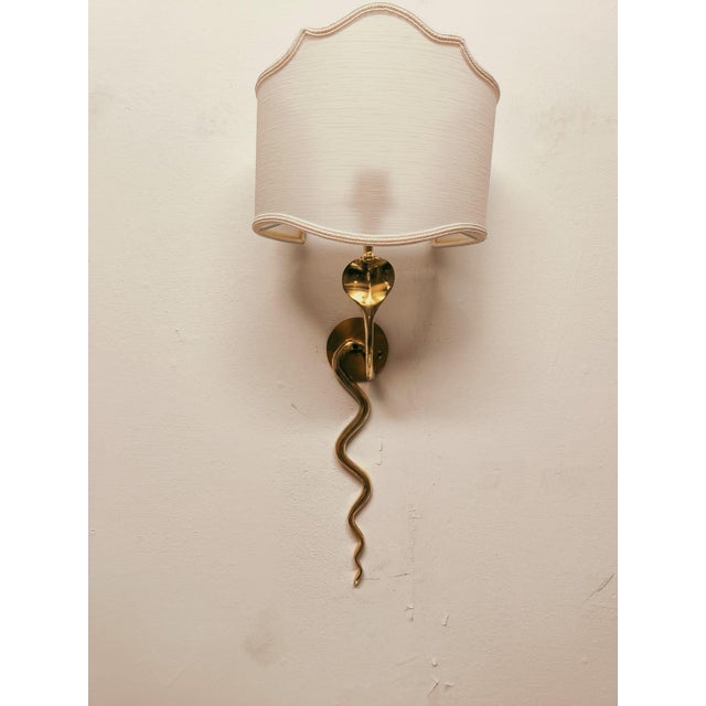 Brass Cobra Wall Light with Fan, 1930s For Sale - Image 12 of 13