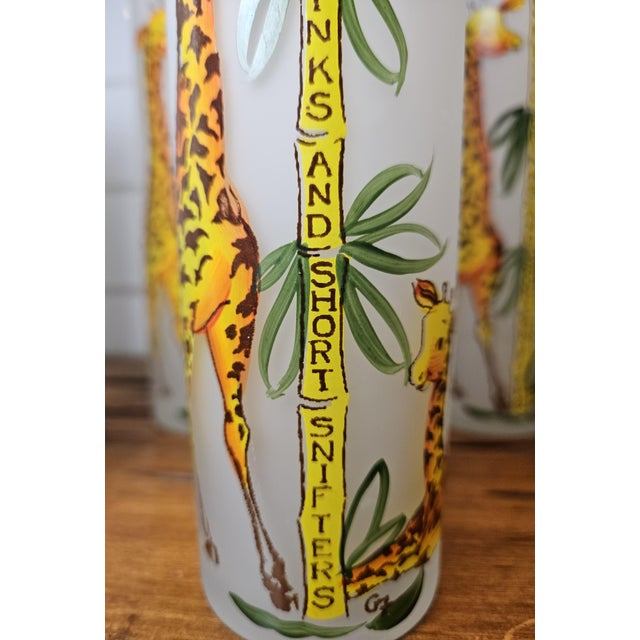 1950s Mid Century Modern Gay Fad Studios' "Giraffe" Tom Collins Glasses - Set of 8 For Sale - Image 15 of 16