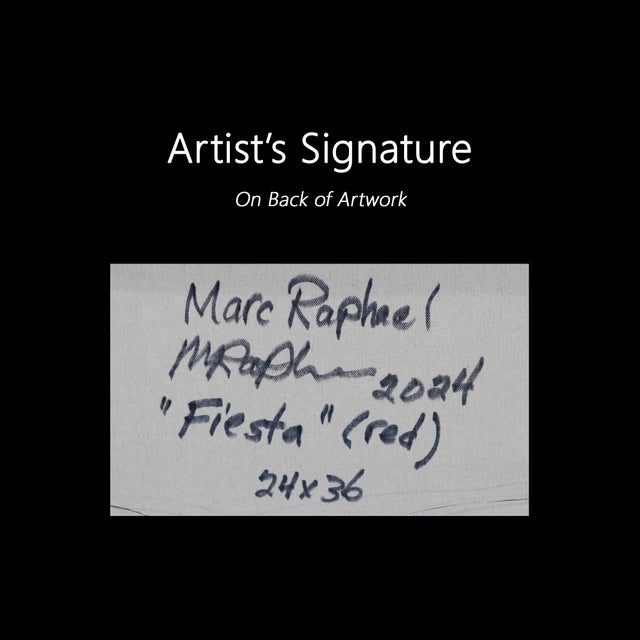 Fiesta (Red) - Abstract Color Drenched Expressionist Textural Drip Painting by Marc Raphael For Sale - Image 9 of 9