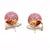 Late 20th Century Garavelli Pink Sapphire Gold Ball Earrings 18k Two tone Huggie Style, 2 pieces For Sale - Image 5 of 8