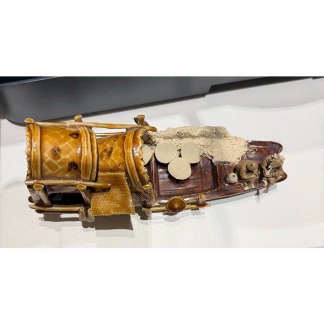 1990s Miniature Sampan With Mudmen Fishermen For Sale - Image 5 of 12