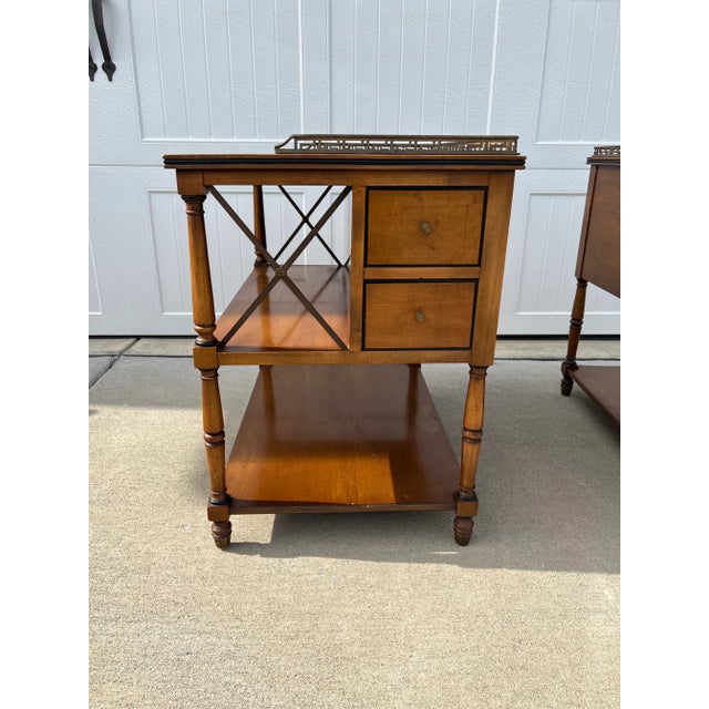 Mid20th Century Kittinger 2 Drawer Mahogany Side Tables a Pair With