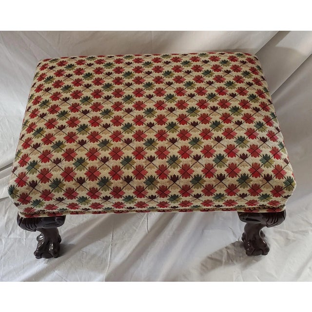 Beautifully crafted authentic Ball and Claw Ottoman, made by Hancock and Moore in North Carolina. Part of a design...