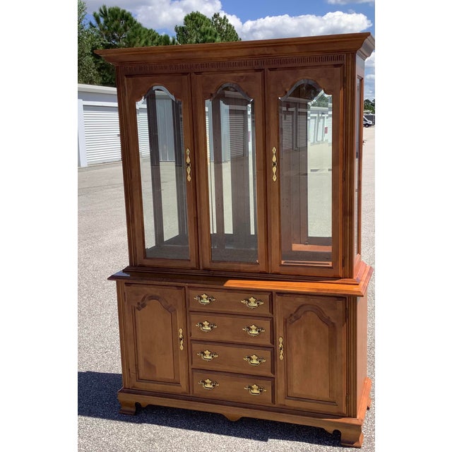 1970s Tell City Rock Solid Maple Hutch Chairish