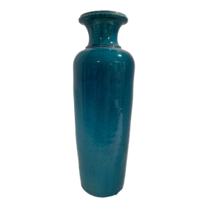 Large Mid-Century Turquoise Ceramic Vase