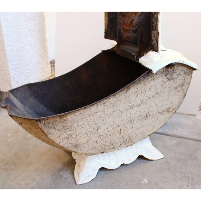 Victorian 1890 Antique French Cast Iron Fireplace Coal Hod/Garden Planter For Sale - Image 3 of 4
