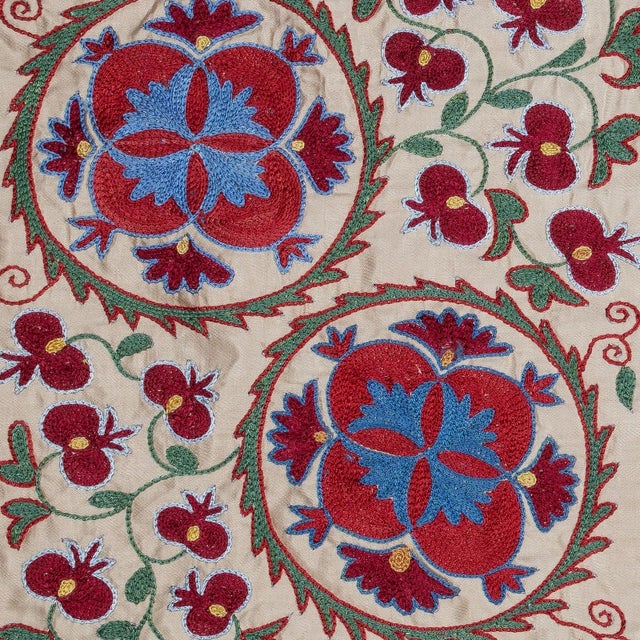 Infuse your home with the rich heritage of Central Asia with this exquisite Hand-Embroidered Suzani Cushion Cover, crafted...