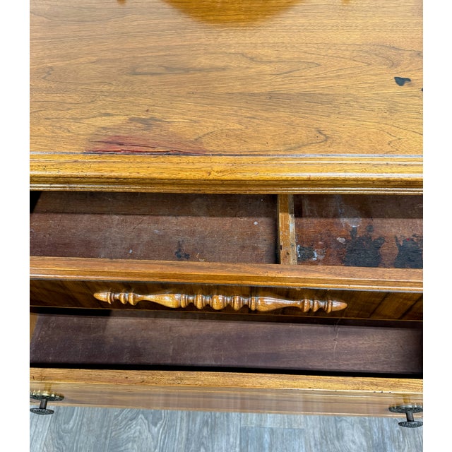 Vintage American Jacobean Tudor Revival Walnut Buffet Sideboard Server For Sale - Image 14 of 16