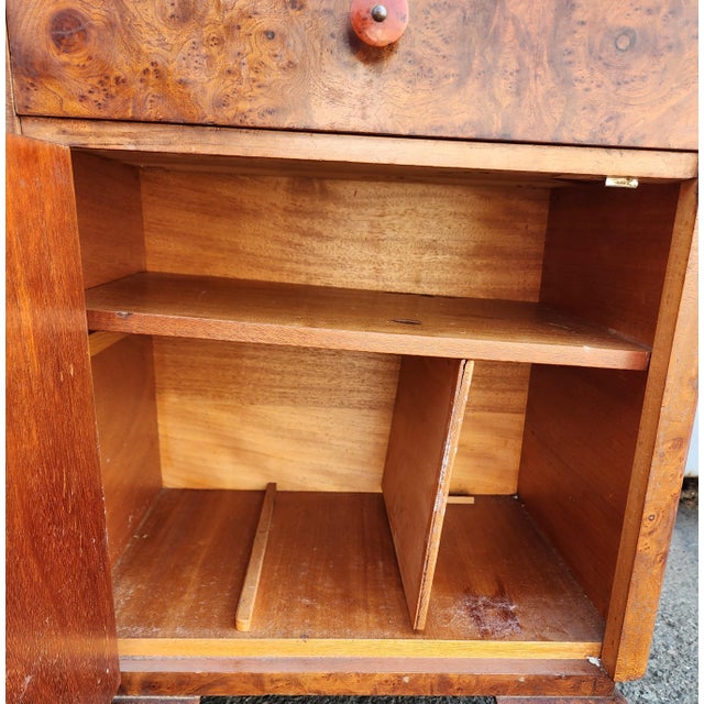 Antique Burlwood Art Deco Moderne Nightstands a Pair Chairish