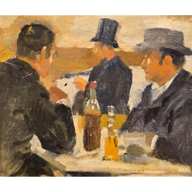 Wood Lucien Laurent Gsell -19th Century French Café Interior Scene, Oil Painting For Sale - Image 7 of 10