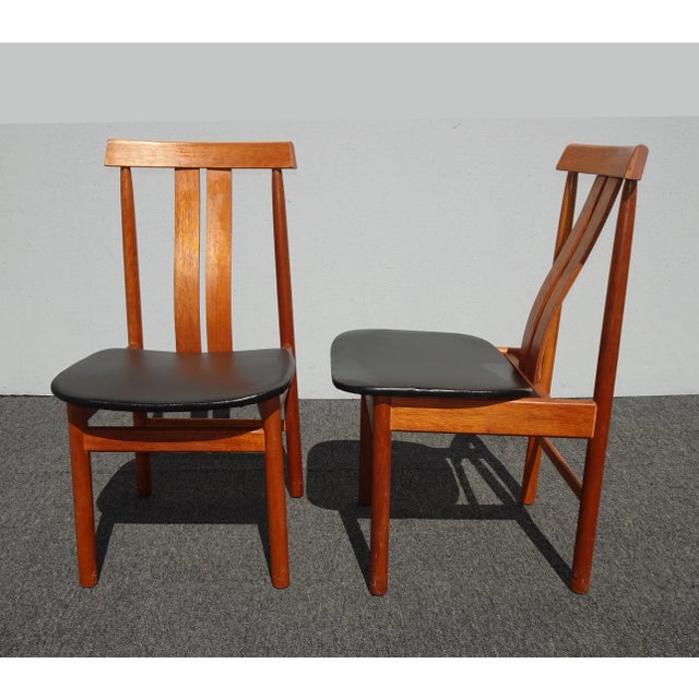 Mid Century Danish Modern Teak Black Side Chairs by Borneo Int'l - a Pair For Sale - Image 13 of 13