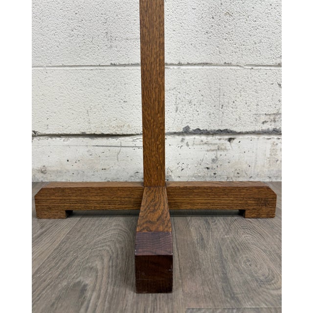 Antique Arts and Crafts Mission Quarter Sawn Oak Hall Tree Coat Rack For Sale - Image 4 of 7