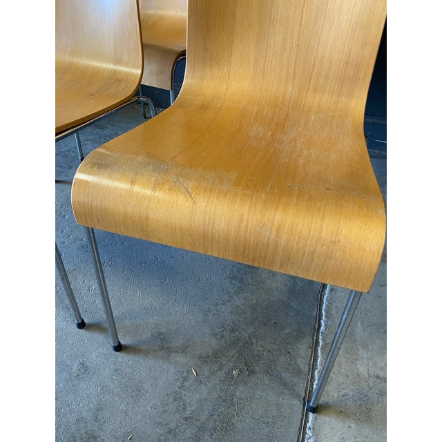 1970s Set of Four Bent Plywood Chairs For Sale - Image 4 of 12