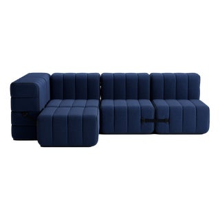 Curt Modular Set - Flexible Small Corner Sofa - Jet - 6098 (Dark Blue) by Ambivalenz, Set of 9 For Sale