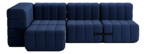Curt Modular Set - Flexible Small Corner Sofa - Jet - 6098 (Dark Blue) by Ambivalenz, Set of 9