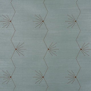 SAMPLE - Schumacher Royère Stripe Sisal Wallpaper In Seaglass 1 For Sale