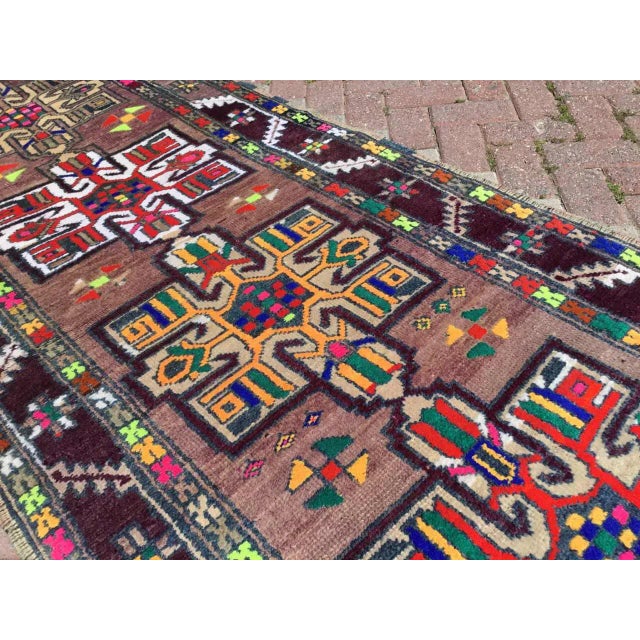 Colorful Turkish Runner Rug - 39" X 110" For Sale In Raleigh - Image 6 of 9
