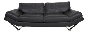 Black Leather Relevé Two-Seater Sofa from Natuzzi