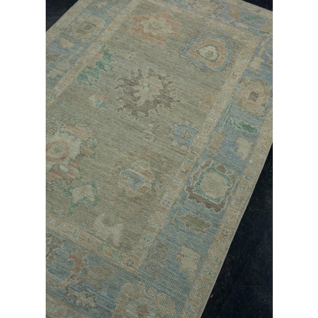 Turkish Turkish Oushak Rug 3'10" x 5'9" #17248 For Sale - Image 3 of 8