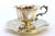 Silver Cup and Saucer with Engraved Floral Motifs and Edge Cutouts, Set of 2, in Very Good conditions. Designed before...