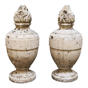 19th Century Belgian Blue Stone Sculpture (Set of 2)