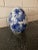 Vintage Blue and White Porcelain Decorative Egg For Sale - Image 4 of 7