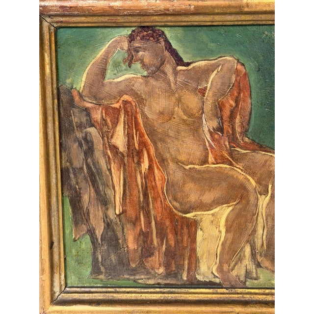 Late 20th Century Henri Burkhard (American, 1892–1956) — Nude, Oil on Masonite For Sale - Image 5 of 15