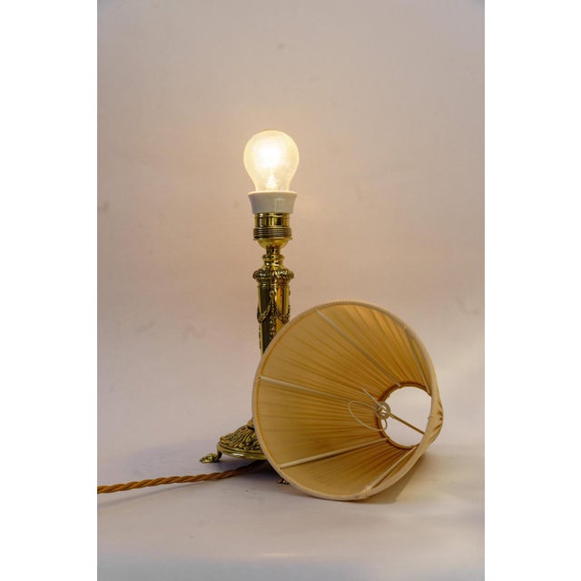 Historistic Table Lamp with Fabric Shade, Vienna, 1890s For Sale - Image 15 of 16