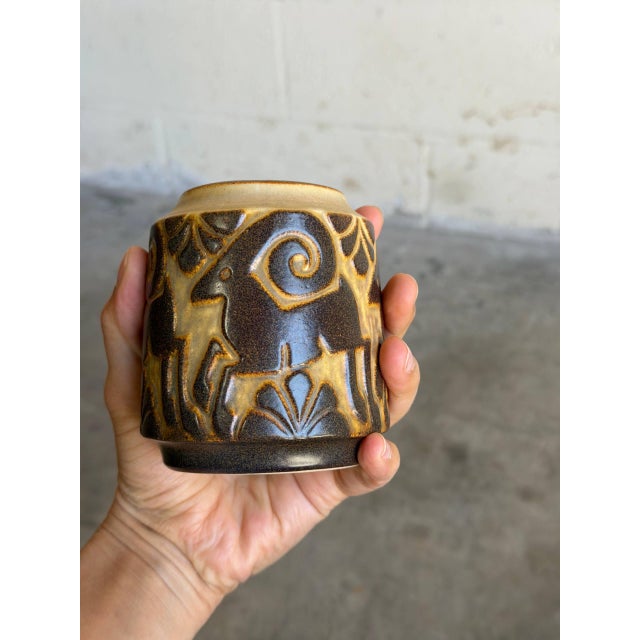 1960s Michael Andersen & Søn Danish Goats Ceramic Vase 1960s Mid-Century For Sale - Image 5 of 10