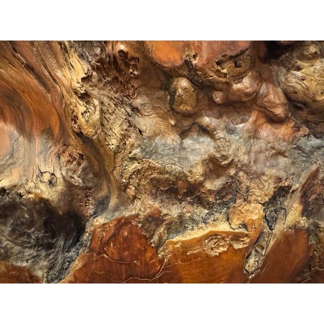 Monumental Organic Burl Wood Wall Clock, California Studio Craft, 1970s For Sale In San Diego - Image 6 of 9