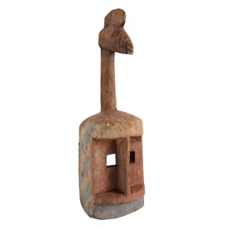 Vintage Dogon Tribal African Bird Mask Wall Object For Sale