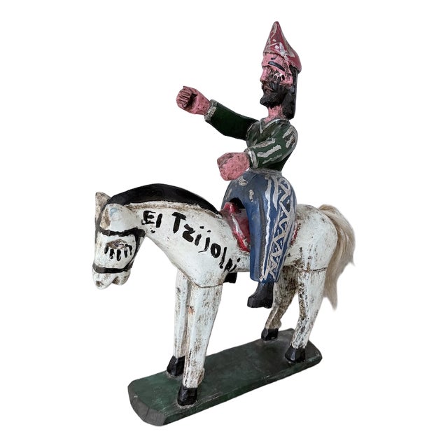 Folk Art Cheval Statuette, Guatemala, 1970s For Sale