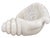 Monumental one-piece carved quartz shell bowl / sculpture with a polished milky-white translucent surface and dramatic...
