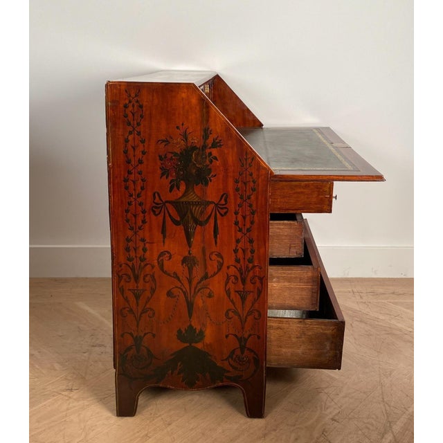 Wood Georgian Fancy Painted Slant Front Desk, England Circa Early 19th Century For Sale - Image 7 of 9