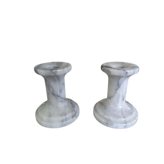 Vintage Marble Candle Holders- A Pair For Sale - Image 12 of 16