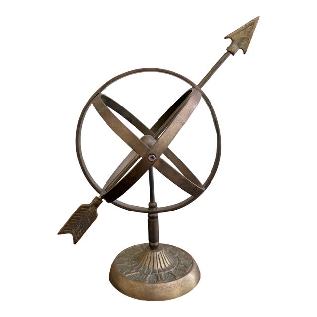 Vintage English Country Iron Garden Armillary Sundial For Sale