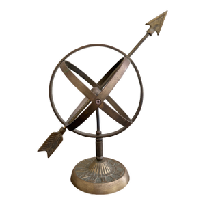 Vintage English Country Iron Garden Armillary Sundial