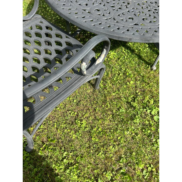 Silver Hanamint Cast Aluminum Patio Table & 3 Chairs For Sale - Image 8 of 8