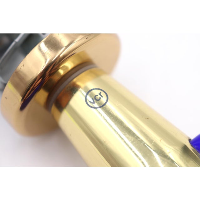 Metal Mid Century European Blue Lucite Lever Door Set For Sale - Image 7 of 7