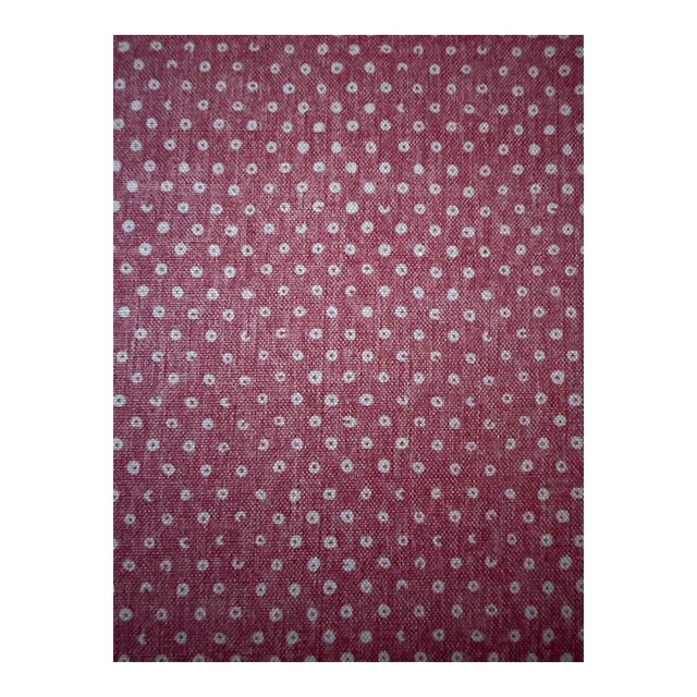 Titley and Marr Madras Spot 1 Yard Cotton Blend Fabric Pink For Sale