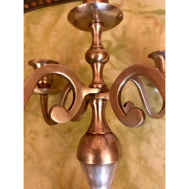 Metal Baroque Candleholders in Brass, 1950s, Set of 5 For Sale - Image 7 of 8