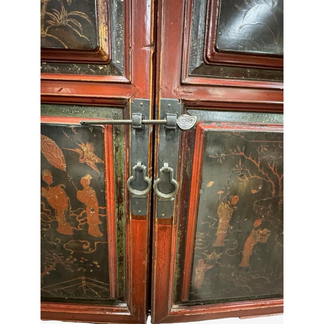 Wood Original Vintage Chinese Cabinet For Sale - Image 7 of 10