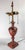 Metal Mid-Century Decorative Toleware Tole Style Painted Red and Gold Table Lamp For Sale - Image 7 of 13