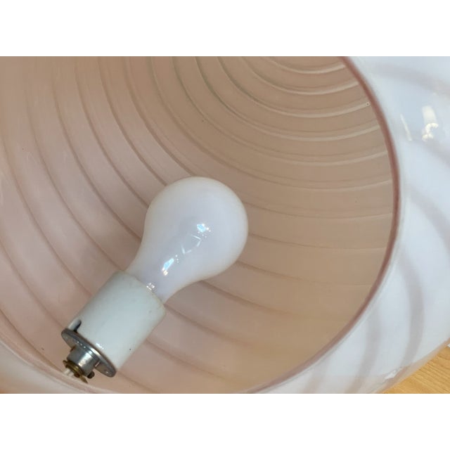 White 1970s Vintage Swirl Glass Murano Attributed Egg Lamp For Sale - Image 8 of 9