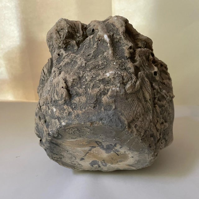 Stone 1980s Cast Stone Figural Face Planter For Sale - Image 7 of 7