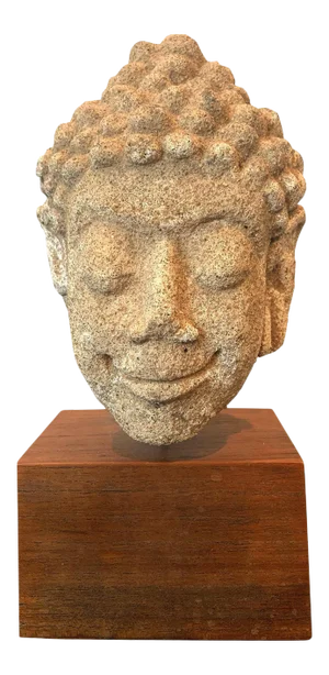 Dvaravati Stucco Buddha Head from Thailand