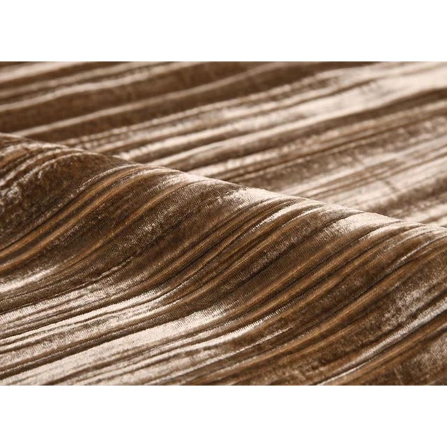 Vintage Brown Velvet Striped Throw Pillow - 18 Inches For Sale In Des Moines, IA - Image 6 of 6